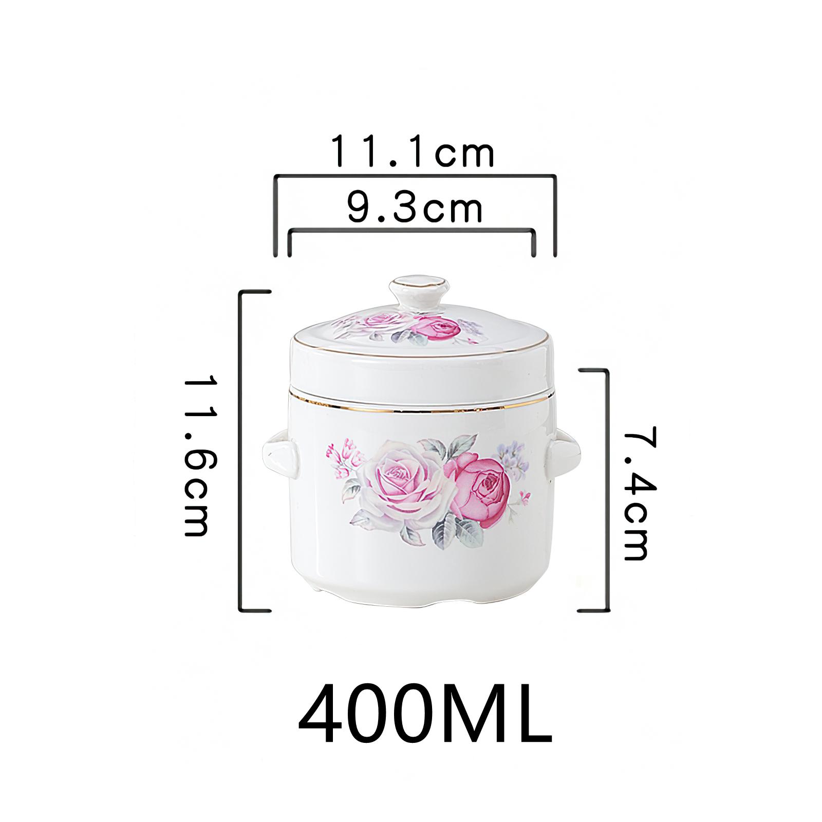 

Korean Style Ceramic Stew Pot Creative Safflower Soup Bowl Household Kitchen Stewed Bird s Nest Cup with Lid Steamed Egg Cup
