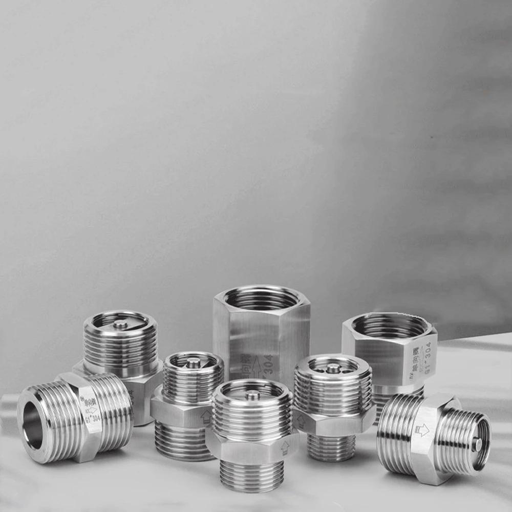 1/8" 1/4" 3/8" 1/2" 3/4" 1" BSPP Female Male 304 Stainlees Steel One Way Non-return Check Valve Water Gas Oil High Pressure