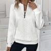 Women Fashion V Neck Long Sleeve Sweatshirt Autumn Winter Casual Loose Solid Color Comfortable Pullovers