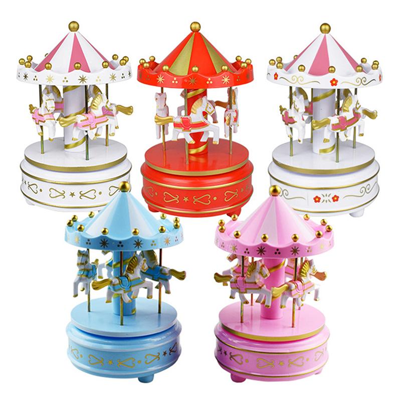 Carillon a giostra, decorazione per torta, regalo di compleanno per bambini, giocattoli, ornamento romantico per il desktop, decorazioni natalizie per la casa