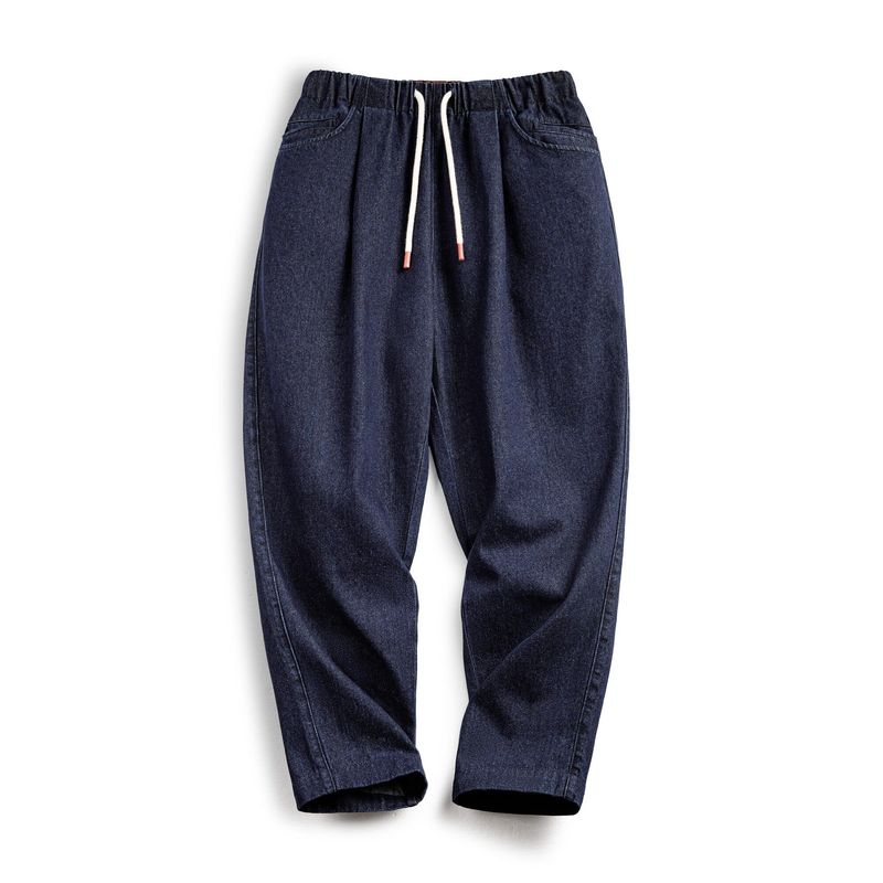 

Madden Jogger Denim Drawstring Washed Overalls [Dark Blue] 2XL