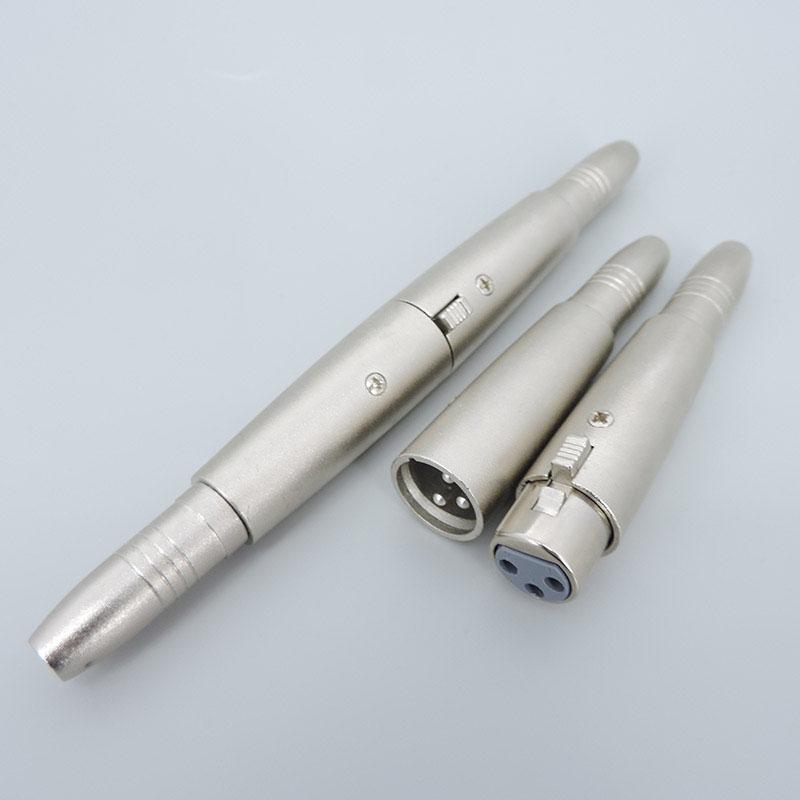Metal Microphone 6.35mm 6.5mm Mono Female Jack Connector To 3 Pin XLR Male Female Plug To 1/4 Inch Audio Cable Mic Adapter A1