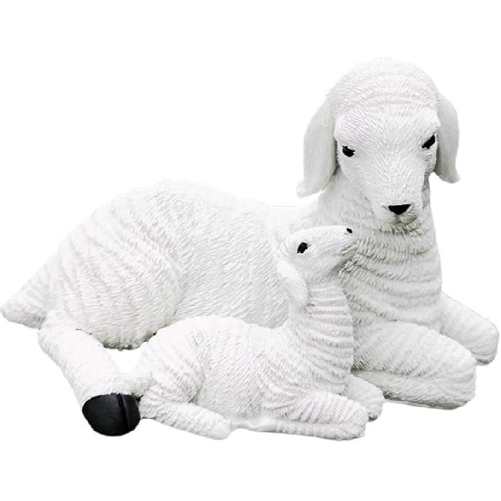 

Bothyi Полимерная фигурка Ягненок Декор для сада Фермерского двора Подарки Искусственный ягненок Ручная работа, 3 ягненка Mother Baby Sheep