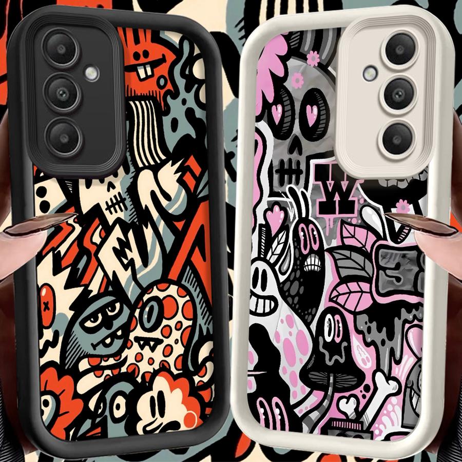 Pink Graffiti Pattern Phone Cover Case for Samsung Galaxy S26 Ultra S25 Edge S24Ultra S24 Plus S22 S20FE S25 S21 S23 FE