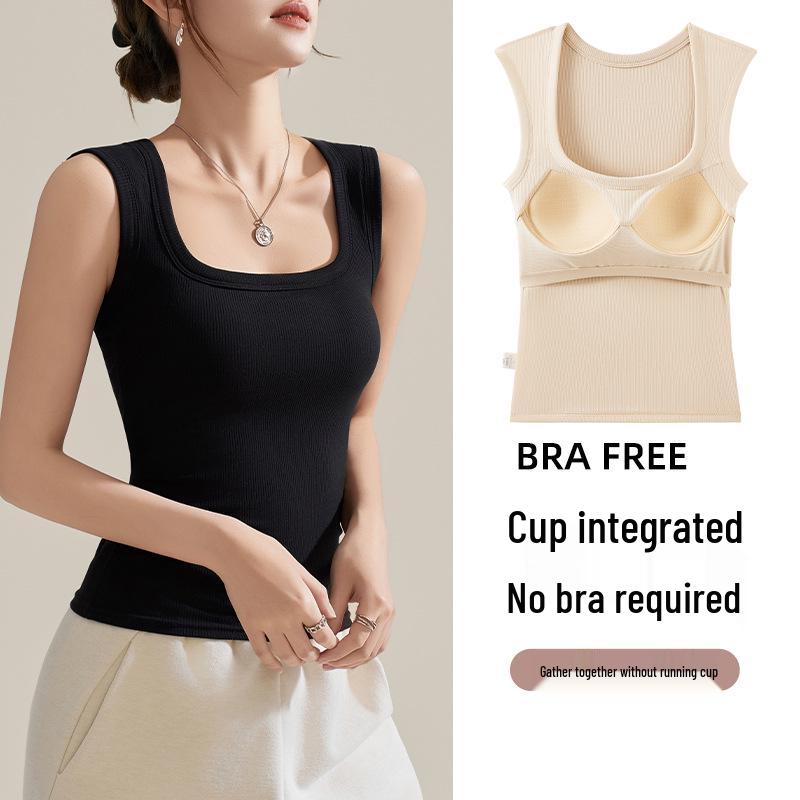 Women's Slimming Sleeveless Camisole with Built-in Chest Pad - Spring/Summer