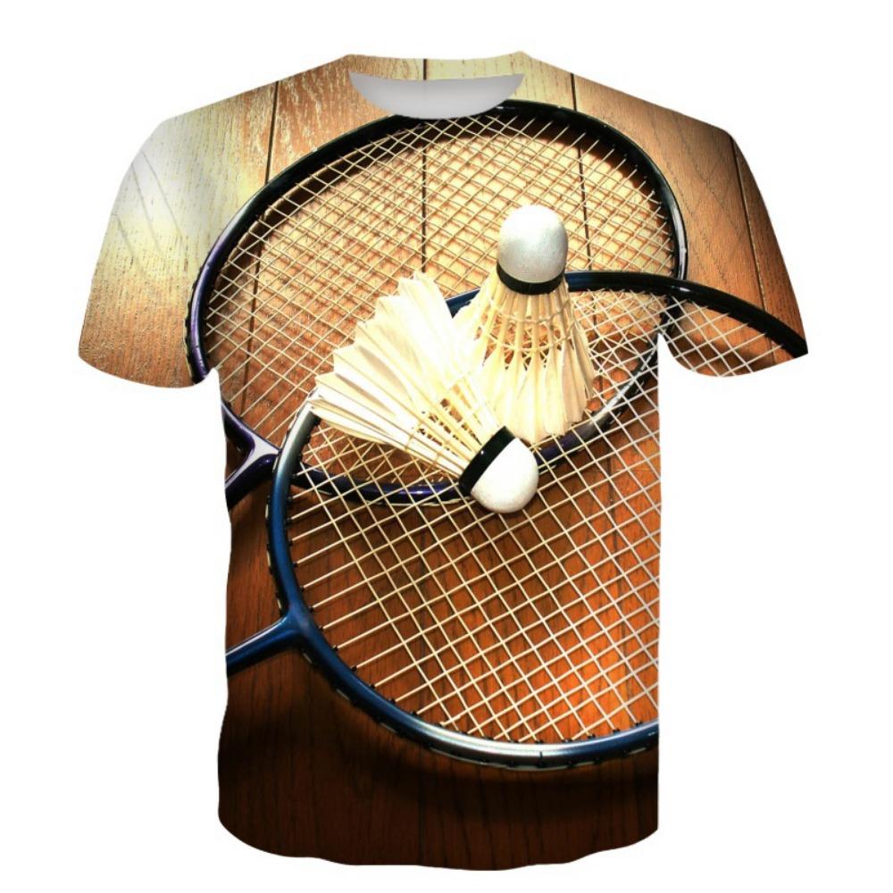 Sommer Badminton T-Shirts Federball 3D Druck Streetwear Herren Damen Lässig Mode Kurzarm T-Shirt Kinder T-Shirts Tops Kleidung