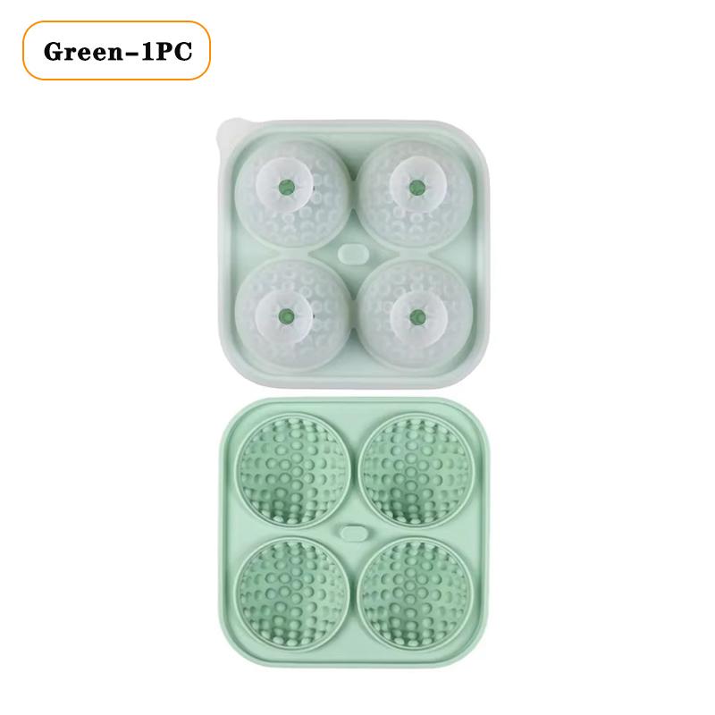 1-5PCS Golf Ball Shape Large Ice Ball Mold Silicone with Funnel Easy Release for Whiskey Bourbon Cocktails Home Bar Freezer Tray