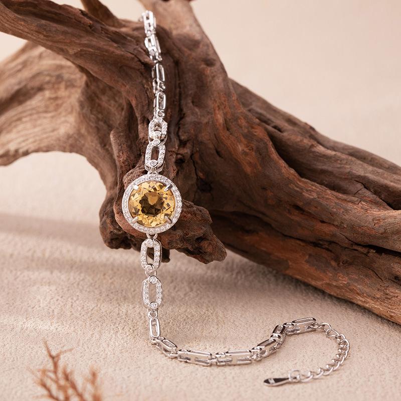 Natural Citrine Amethyst Bracelet Women'S S925 Sterling Silver Color Treasure Jewelry Xiaohongshu