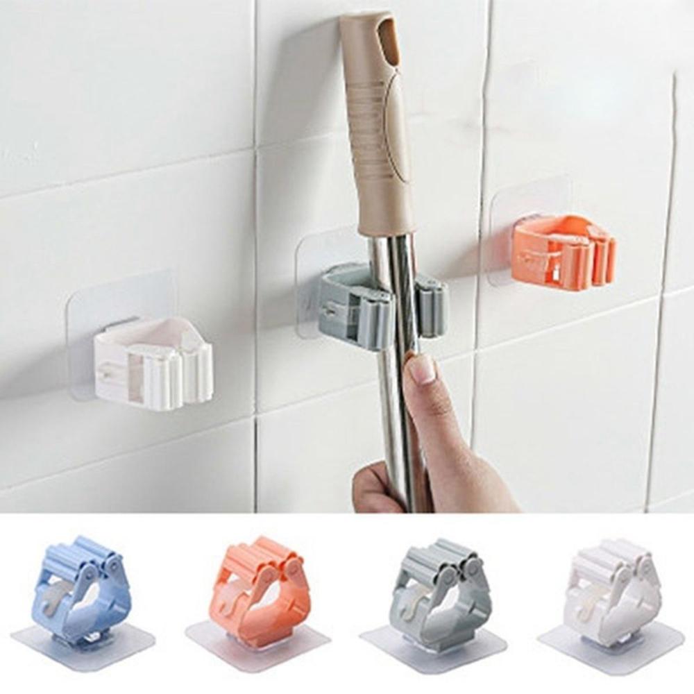 

Durable Organizer Wall Mounted Hook Bathroom Wall Hanger Storage Rack Mop Holder Broom Rack синій