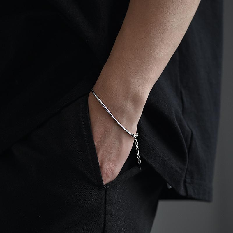 Párový náramek, dámský párový náramek s hadí kostí, výklenek, jednoduchý valentýnský dárek pro přítele a přítelkyni, řetízek