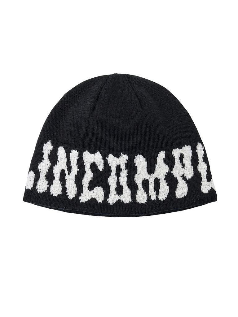 Olinkeompeulliteu Pom-Pom Logo Jacquard Beanie (Black)