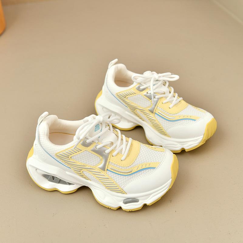 

Thick-soled summer fashion mesh dad shoes women s 2025 new women s shoes breathable sports shoes thin casual mesh shoes women 40 жёлтый