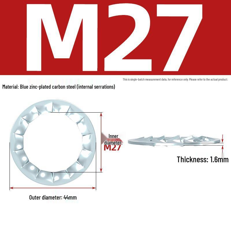 Carbon Steel Zinc-Plated Lock Washer with Inner and Outer Teeth