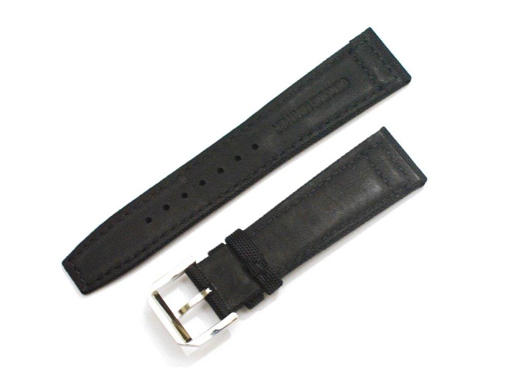 King Watch Parts Compatible with IWC Watch Top Gun Strap IW501901 IW379901 Cowhide Mesh Black mm [Import Original] Pilot's 22/18