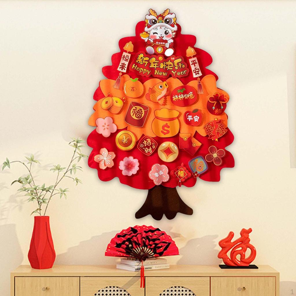 Chinese Year Hanging Money Tree Tabletop Ornament Creative Wall Sticker Decoration for