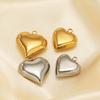 5Pcs Stainless Steel Hollow Heart Pendant for Couple Sweet Love Colgantes Dijes Para Bisutería Jewelry Finding Earrings Making