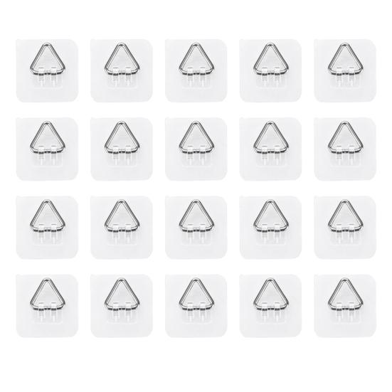 10/20/30Pcs Invisible Adhesive Plate Hangers Strong Load-bearing Easy to Install Wall Plate Hangers Picture Hanging Vertical Hooks