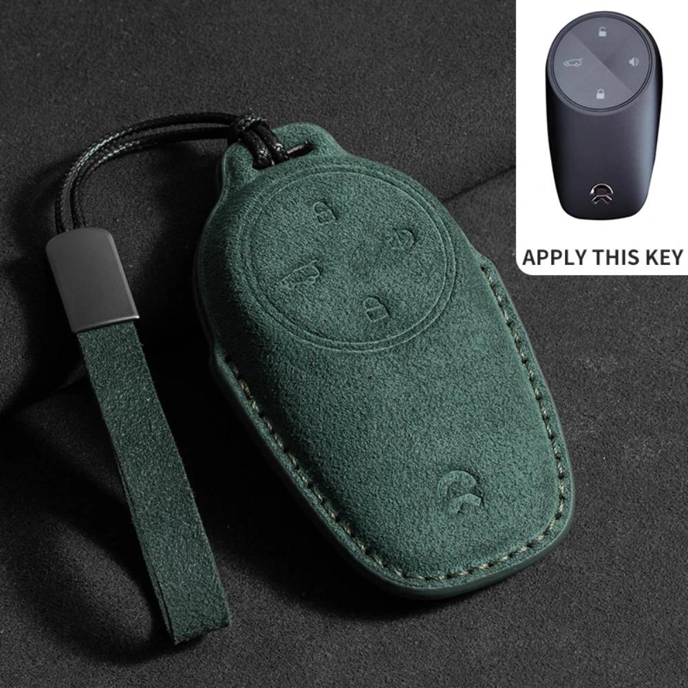 Leather Car Remote Key Case Cover for Nio ET7 ET5 2022 2023 2024 for Weilai NIO ES6 ES8 EC6 ET7 Auto Key Fob Shell Keychain