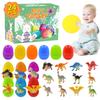 12Pcs Prefilled Easter Eggs Easter Basket Stuffers with Dinosaur Toys Filled Easter Egg Gift Colorful for 3-8 Year Old
