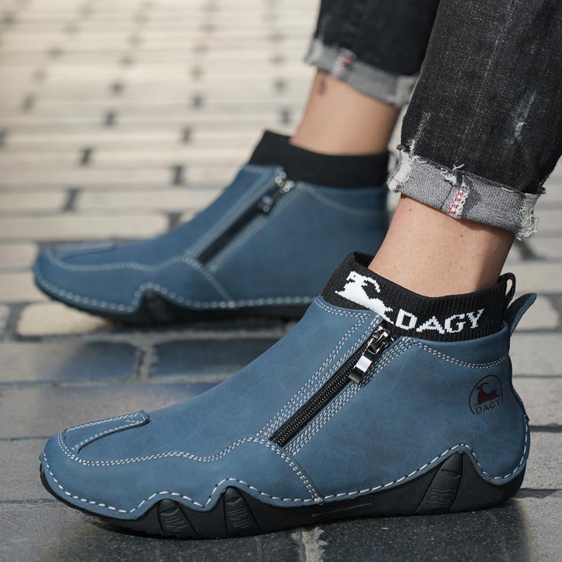 Popular retro style Martin boots men's leather large size men's shoes independent station high top wear-resistant outdoor casual shoes