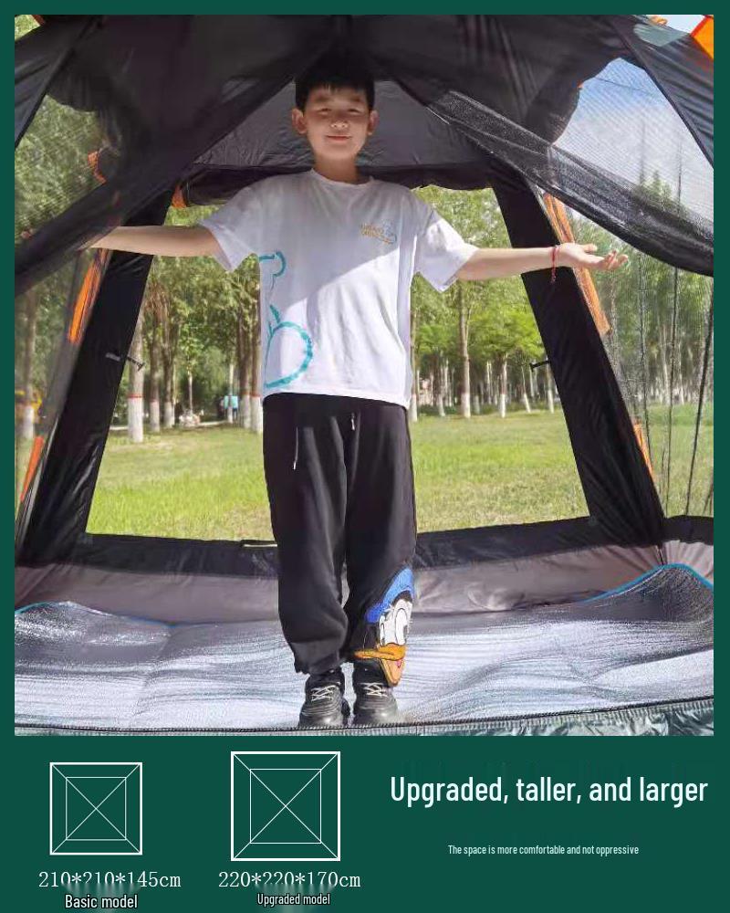 Thickened Automatic Folding Tent: Portable, Quick-Open, Rain & UV Protection for Camping & Beach.