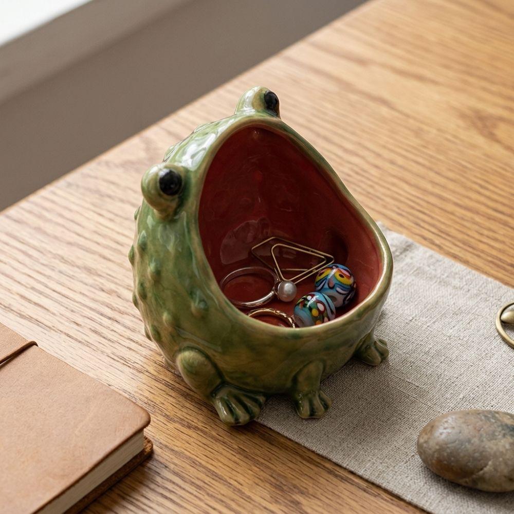 Modern Artistic Cute Frog Jewelry Box Funny Frog Shape Storage Box  Bookshelf