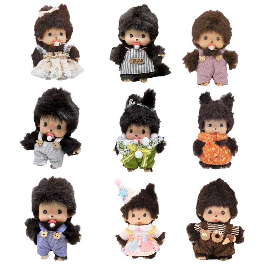 Kawaii Kindergarten Mochi Puppe 15cm PP Baumwolle Affe Plüschpuppe Handpuppe Tasche Anhänger Anhänger Geschenk Plüschtier