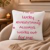 2026 Happy New Years Cushion Cover Anti-dustmite Pillowcase Invisible Zipper Silky Short Plush Sofa Cushion Cover