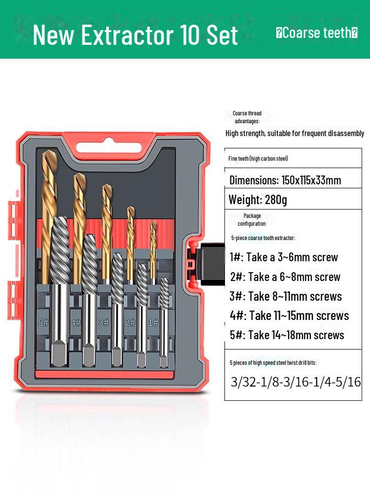 Wire Extractor Set for Broken Triangle Valve Taps, Rusty Screws with Sliding Thread Repair.