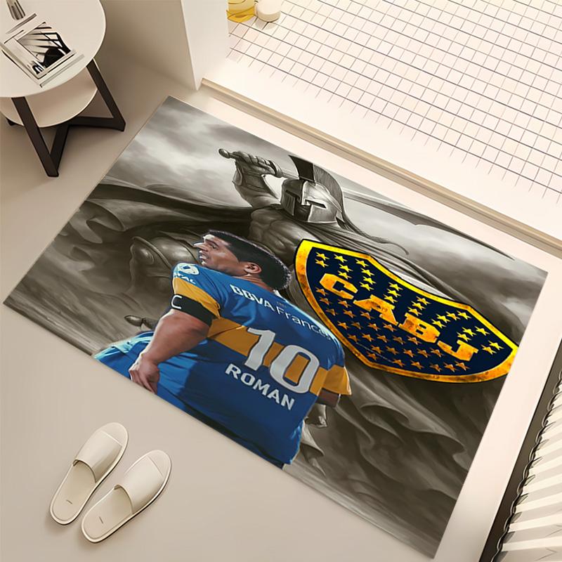 1pc Club Atlético Boca Juniors Print Area Rug - Soft, Washable Non-Slip Indoor Mat, Living Room, Home Office Decorative Rug,Office Decorative