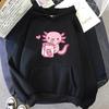 Anime Axolotl loves strawberry milk printed sweatshirts, Kawaii sweatshirts, winter and autumn unisex sportswear tops