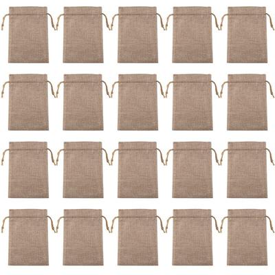 Good-40 Pieces Burlap Bags With Drawstring, 13Cmx10cm Burlap Drawstring Gift Bag Jewelry Pouches For Wedding And Party Favors, D