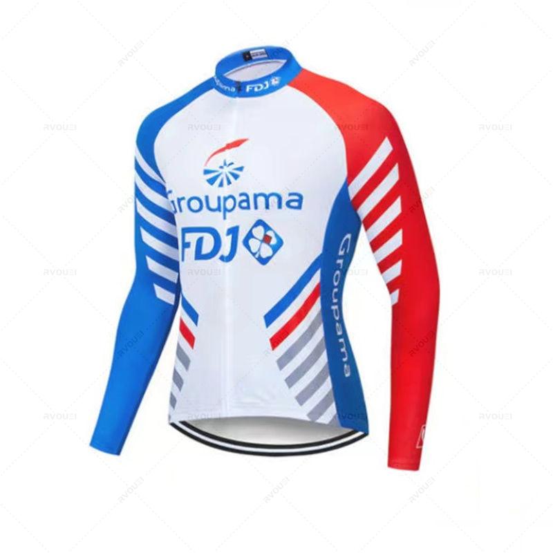 Fdj Pro 2023 Autumn Team Cycling Jersey 19D Bib Set MTB Uniform Bicycle Clothing Quick Dry Bike Clothes Mens Long Cycling Wear