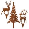 3pcs Metal Christmas Yard Signs Rust-Resistant Outdoor Holiday Decor Set Festive Lawn Stakes for Garden, Porch & Winter Display