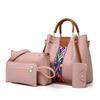 Sac à Main - Femme - Ensemble 4 Pièces - Cuir PU - Rose - Bandoulière Réglable