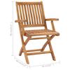Foldable Garden Chairs with Cushions 4 pcs Solid Teak Wood