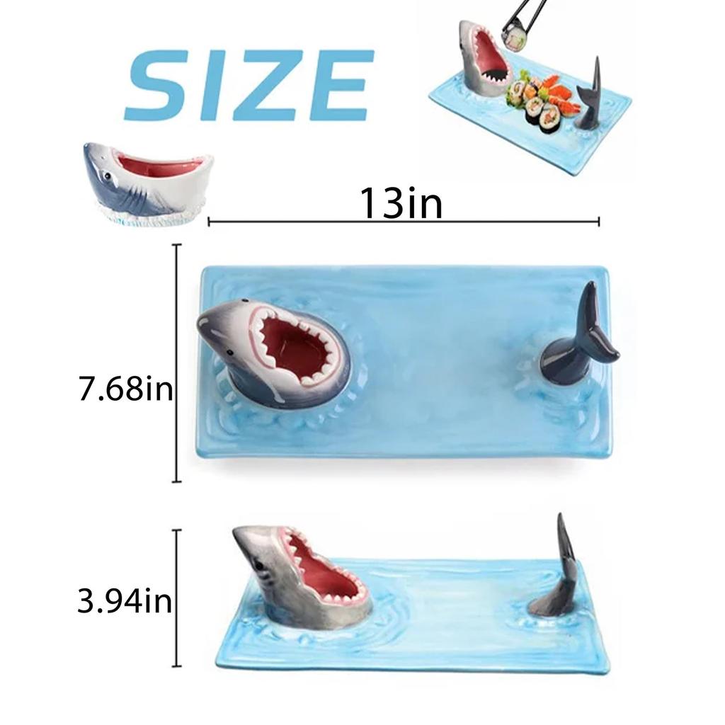 Einzigartige Haiform Teller Lustige Dekorative Keramik Sushi Teller Für Dessert, Käsesnacks, Obst, Gemüse Wohnkultur Zubehör