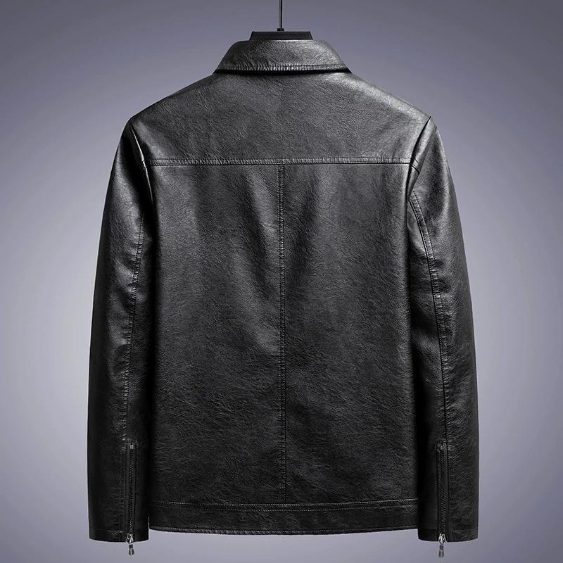 Men's Outerwear Spring and Autumn Style Comfortable and Handsome Temperament Leather Jacket Popular Korean Version Plus Size Men's Leather Jacket