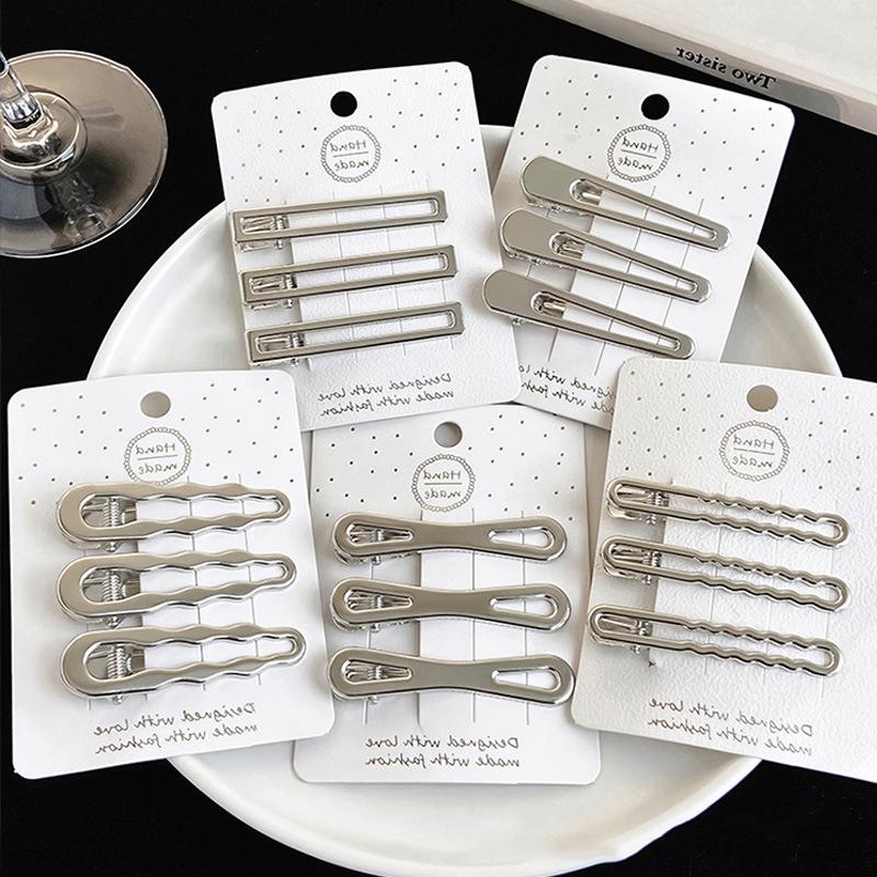 3Pcs Korean Style Simple Hairpins Metal Duckbill Clip Barrettes Side Clip Bangs Clip For Women Trendy Hair Accessories