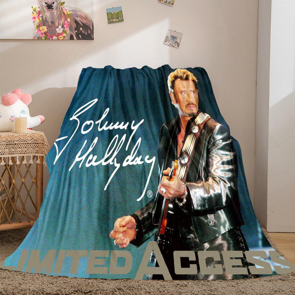 French legendary rock singer and actor Johnny Hallyday blanket soft home furnishing nap decoration four seasons warm Sherpa blanket U17