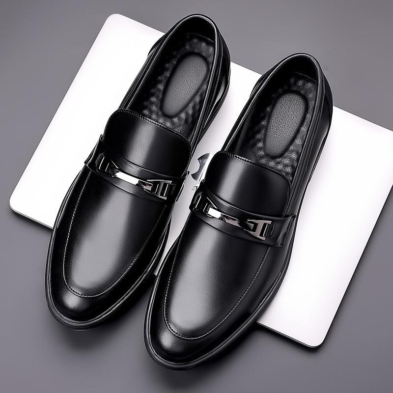 Leather Shoes Men's Leather Black British Trend Casual Business Sports Dress Foot Suit Men's Suit Wedding
