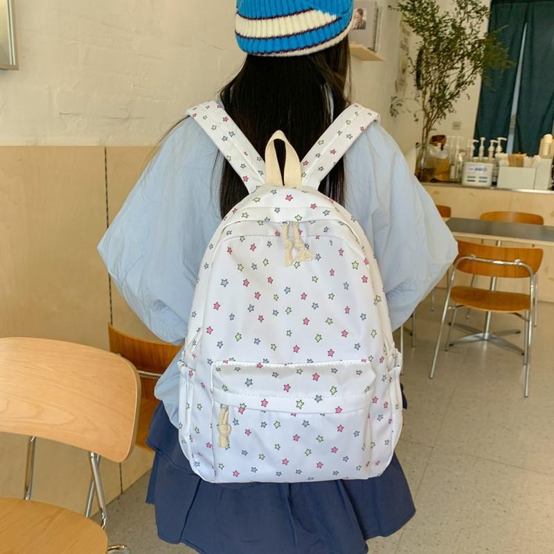 Schoolbag Cute Star Printed School Bag Ins Small Fresh Sweet Girl Heart School Bag Gentle Japanese Junior High School Student College Student
