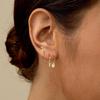 Goldohrringe Damen Zierliche Huggie-Ohrringe Stapel 14K Goldplattiert Perlen-Hängeohrring Trendiger Hypoallergener Goldohrring Schmuck