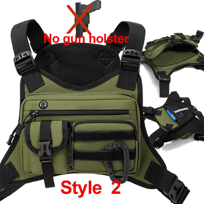 Sac à dos Gilet de poitrine avant de camping Sac de course Gilet de chasse pour cyclisme jogging Rigger extérieur Sports Salle de sport Voyage Sac banane d'entraînement