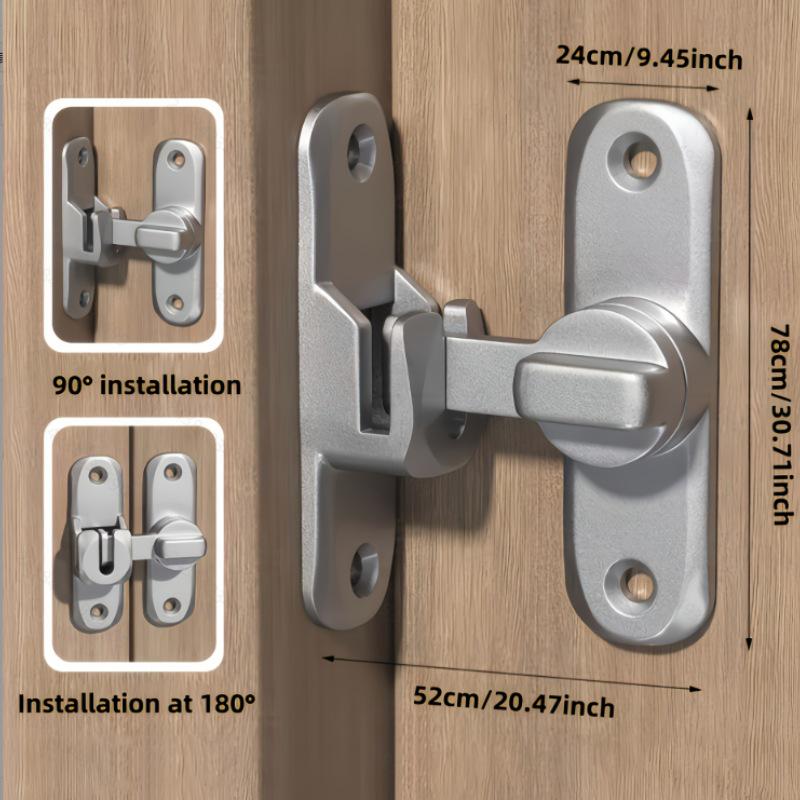 Punch-Free Zinc Alloy Antique Deadbolt Bathroom Door Buckle