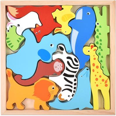 Oz Toy Wood Balance Εικόνα Domino Puzzle Animal, 12 τεμάχια, 1, Κορέα καλύτερο παζλ για νήπια