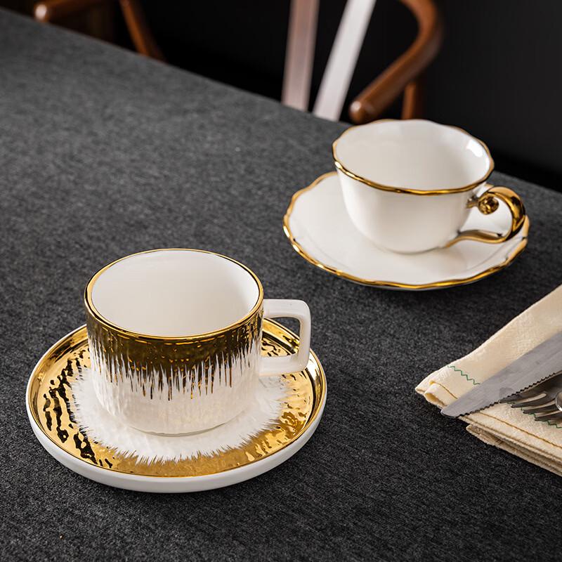 Light Luxury Gilded Ceramic Coffee & Tea Cup Set