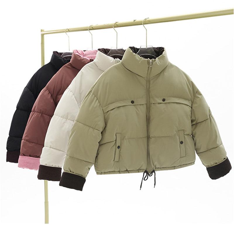 Модные короткие парки женские куртки зимние новые пальто женские утолщенные теплые свободные пуховые хлопковые куртки верхняя одежда
