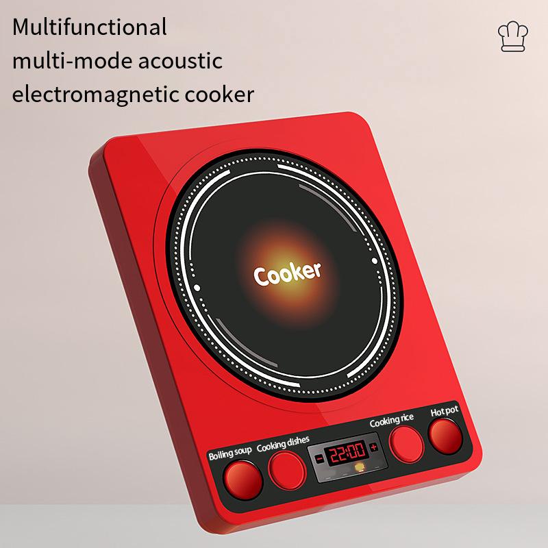 

Children s Educational Play Kitchen Set – Pretend Play Cookware with Simulated Induction Cooker, Cooking & Cutting Toys for Boys червоний