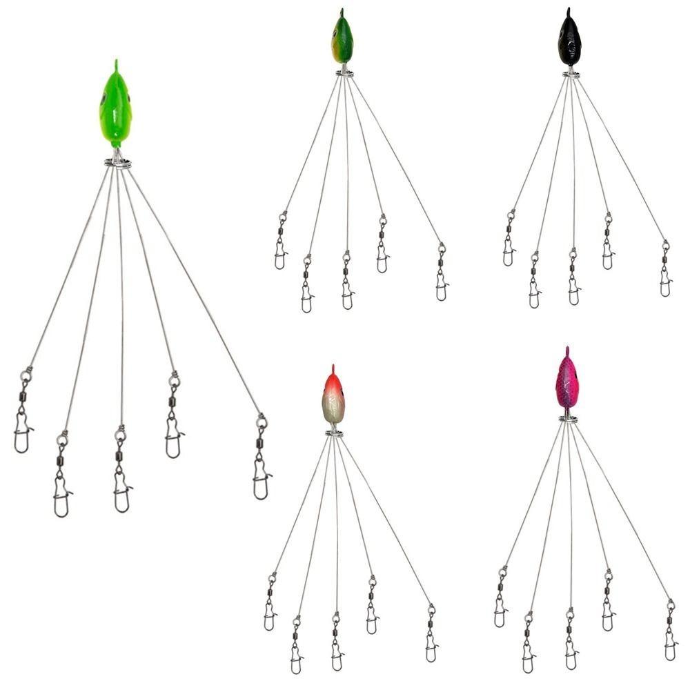 

5PCS Stainless Steel Umbrella Fishing Lures 5 Arms Umbrella Rig Fishing Lure Trout Perch Walleye 5PCS